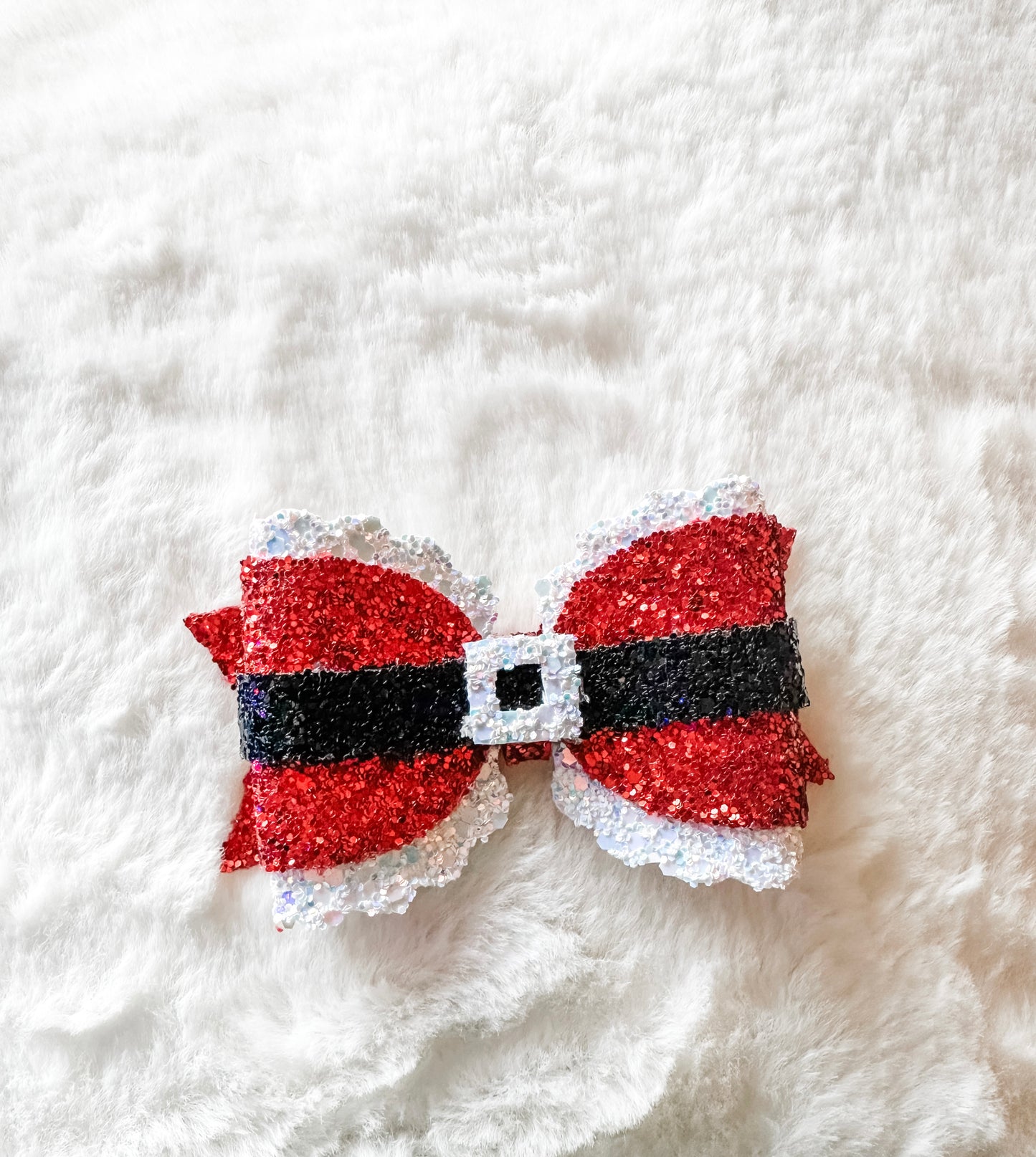 Santa Baby Faux Leather Bow