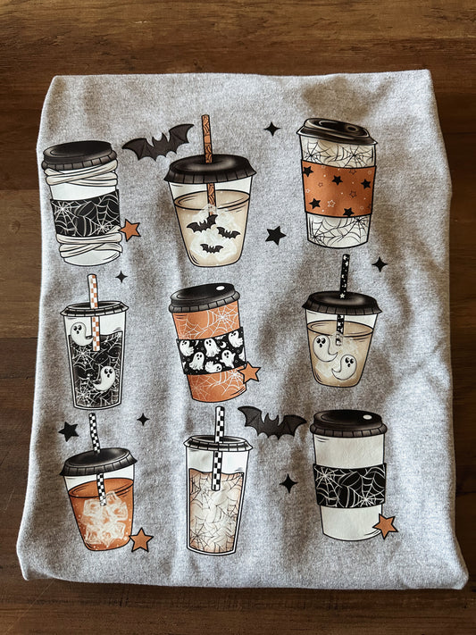 Spooky Coffee Gray T-Shirt